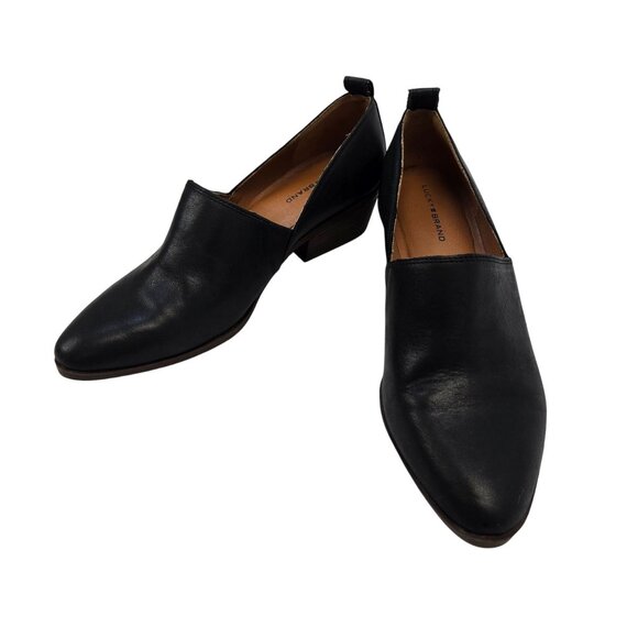 Lucky Brand Morriah Leather Slip On Heeled Loafer Shoes Size 7.5 - Picture 1 of 8